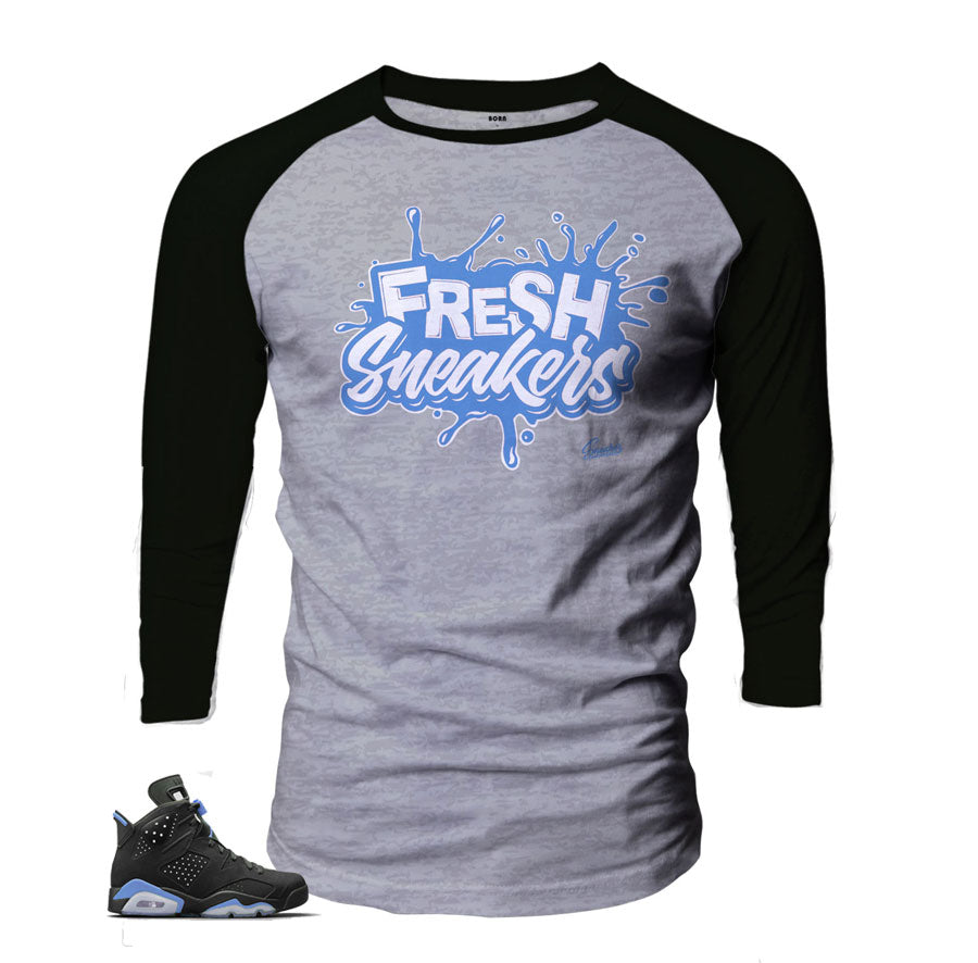 Retro 6 University Blue Fresh Sneakers Raglan Shirt