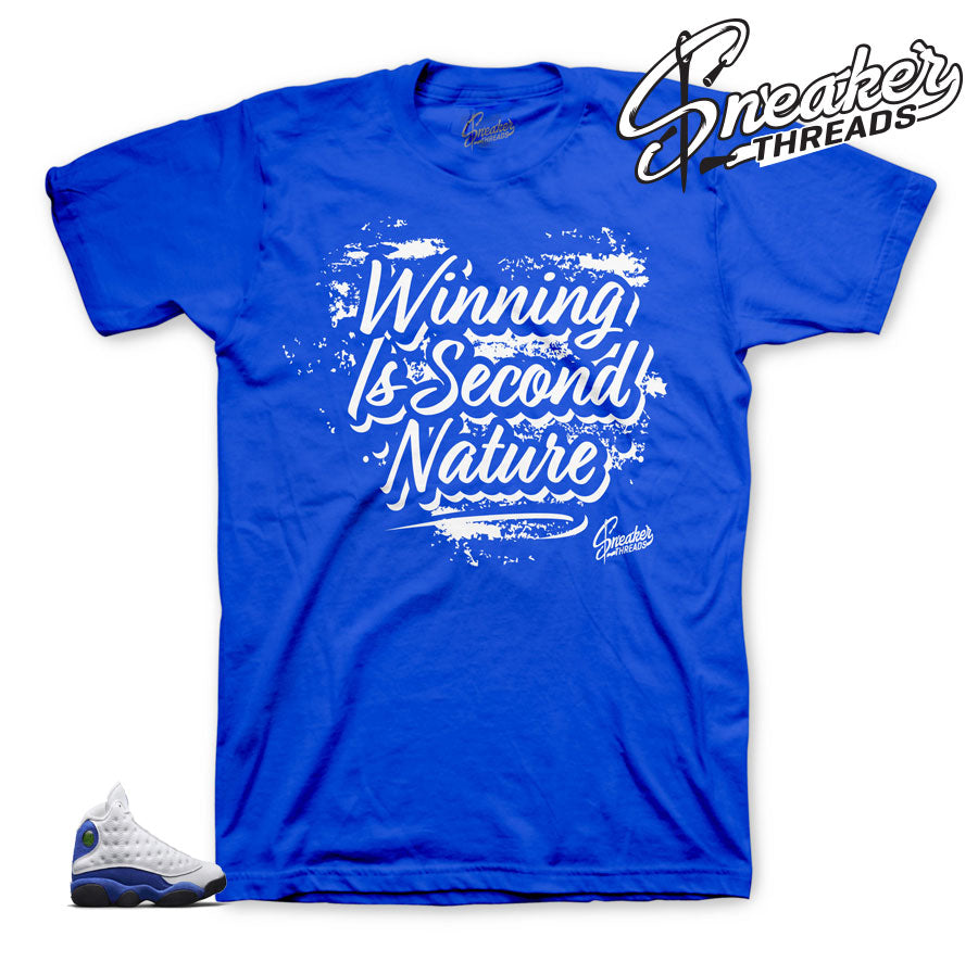 Retro 13 Hyper Royal In Second Nature Shirt