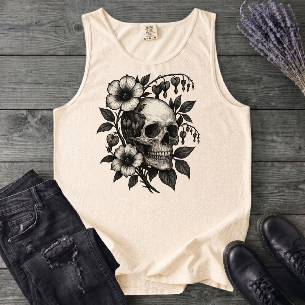 Bleeding Hearts Skull Tank Top