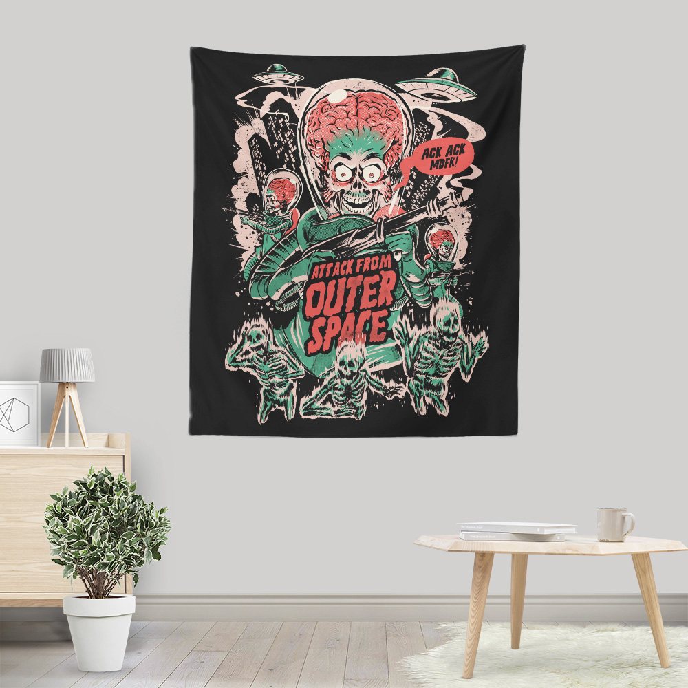 Attack From Outer Space - Wall Tapestry