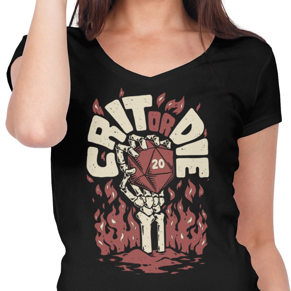 Crit or Die - Women's V-Neck product image 4