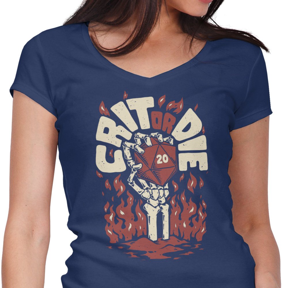 Crit or Die - Women's V-Neck product image 3