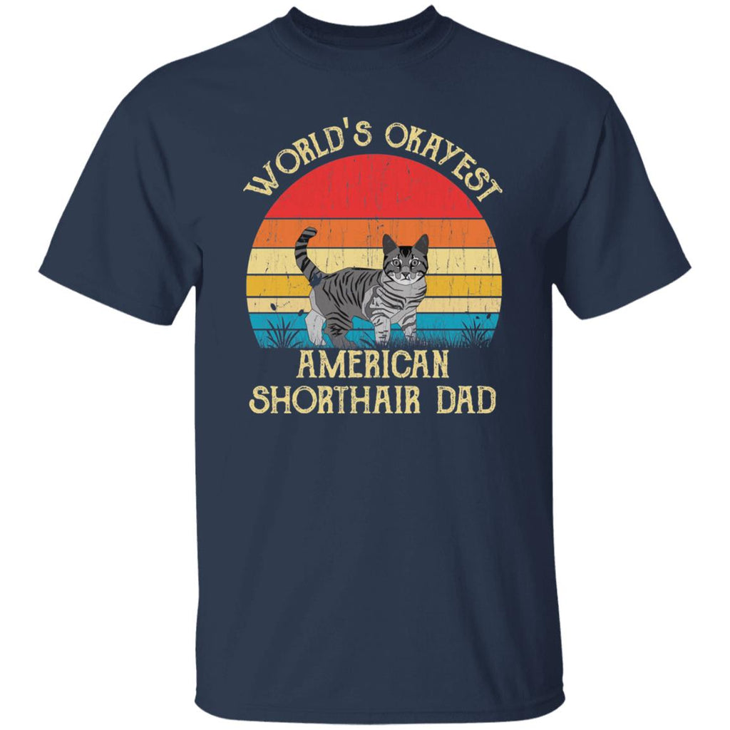 World's Okayest American shorthair dad Retro Style Unisex product image 3