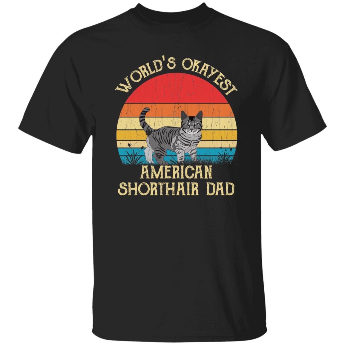 World's Okayest American shorthair dad Retro Style Unisex product image 1