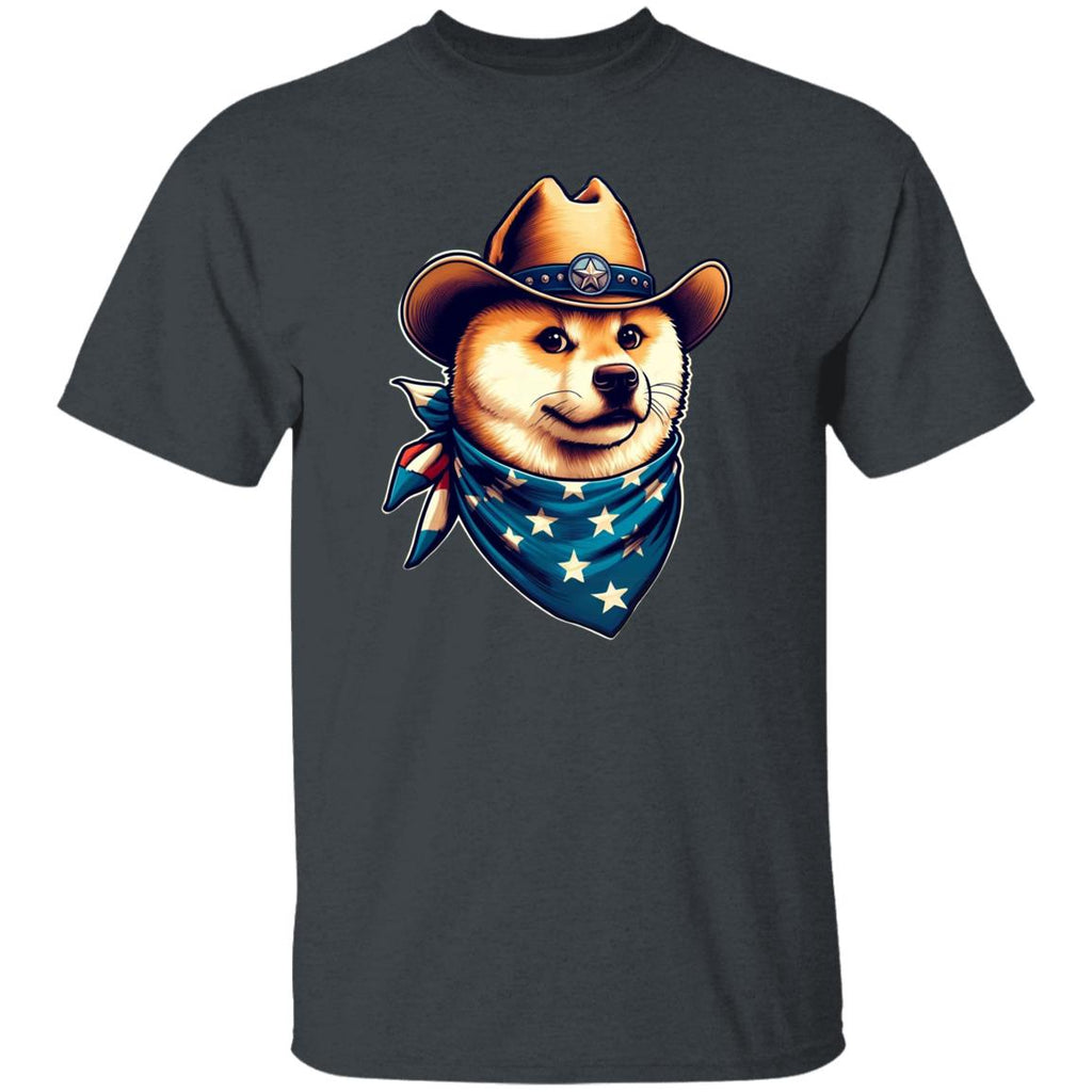 Akita Inu T-Shirt gift Texas Akita Inu dog with hat Unisex tee Black Navy Dark Heather