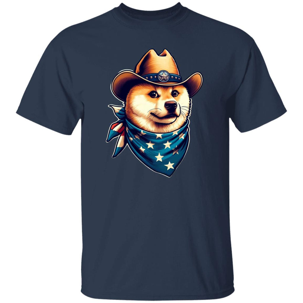 Akita Inu T-Shirt gift Texas Akita Inu dog with hat Unisex tee Black Navy Dark Heather