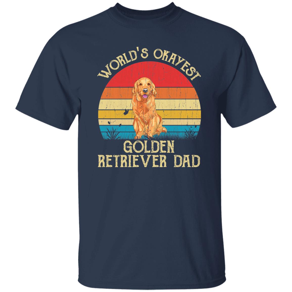 World's Okayest Golden retriever dad Retro Style Unisex product image 3