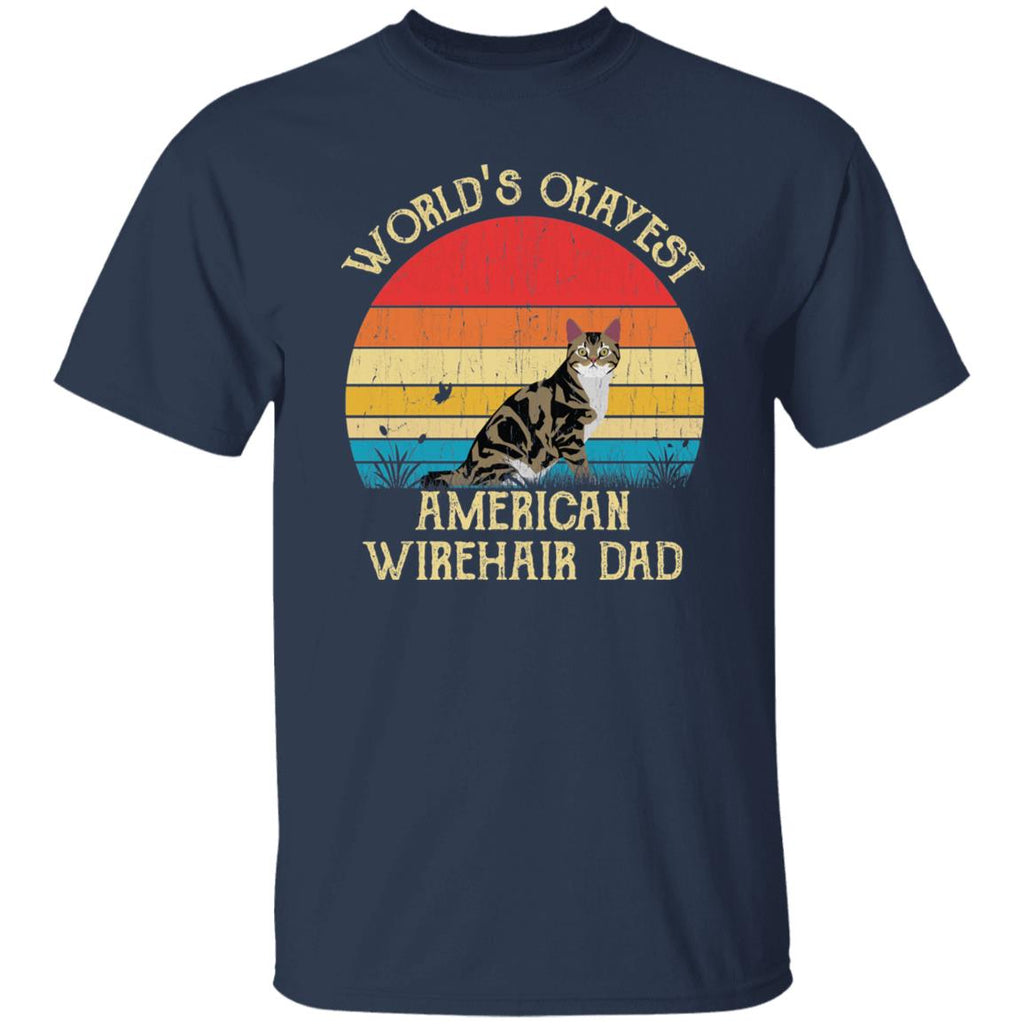 World's Okayest American wirehair dad Retro Style Unisex product image 3