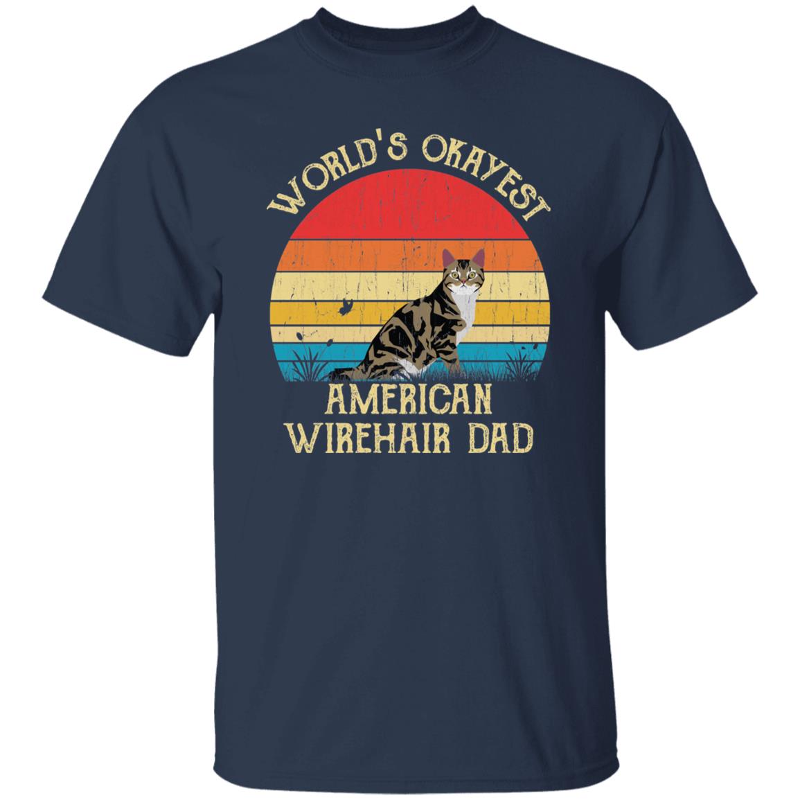 World's Okayest American wirehair dad Retro Style Unisex product image 3