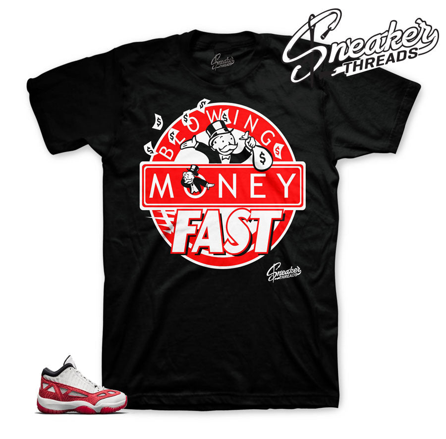 Retro 11 Fire Red Blowing Money Fast Shirt