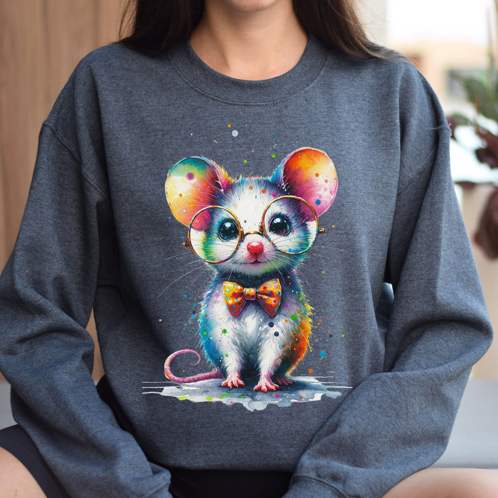Cute inteligent mouse with glasses Color Splash Unisex product image 3
