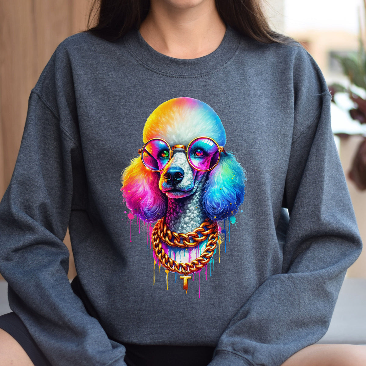 Poodle with glasses hip style Color Splash Unisex product image 3
