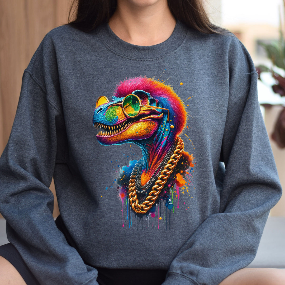 Tyrannosaurus Rex (T-Rex) in hip style Color Splash Unisex product image 3