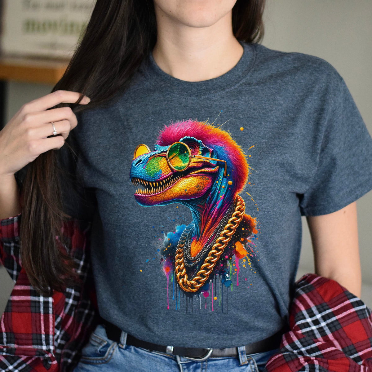 Tyrannosaurus Rex (T-Rex) in hip style Color Splash Unisex product image 2