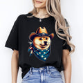 Akita Inu T-Shirt gift Texas Akita Inu dog with hat Unisex tee Black Navy Dark Heather