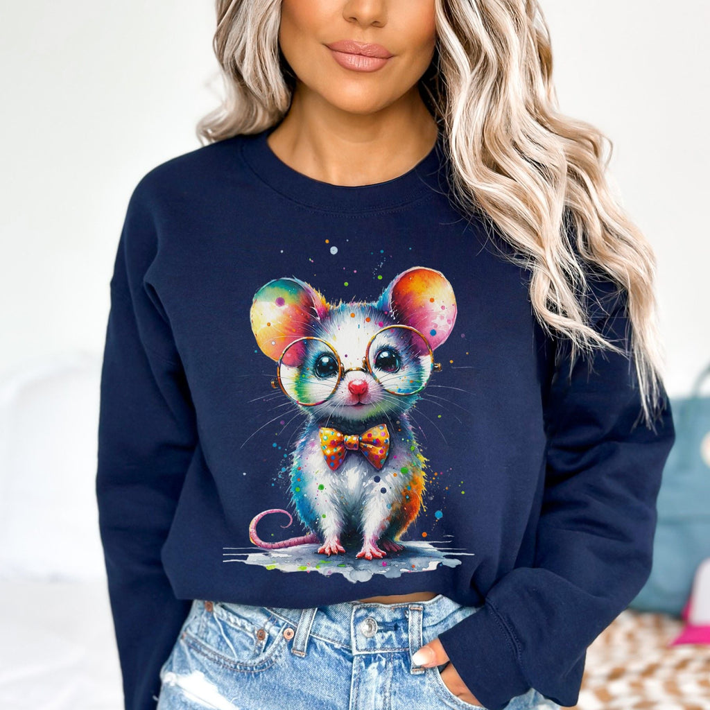 Cute inteligent mouse with glasses Color Splash Unisex product image 2