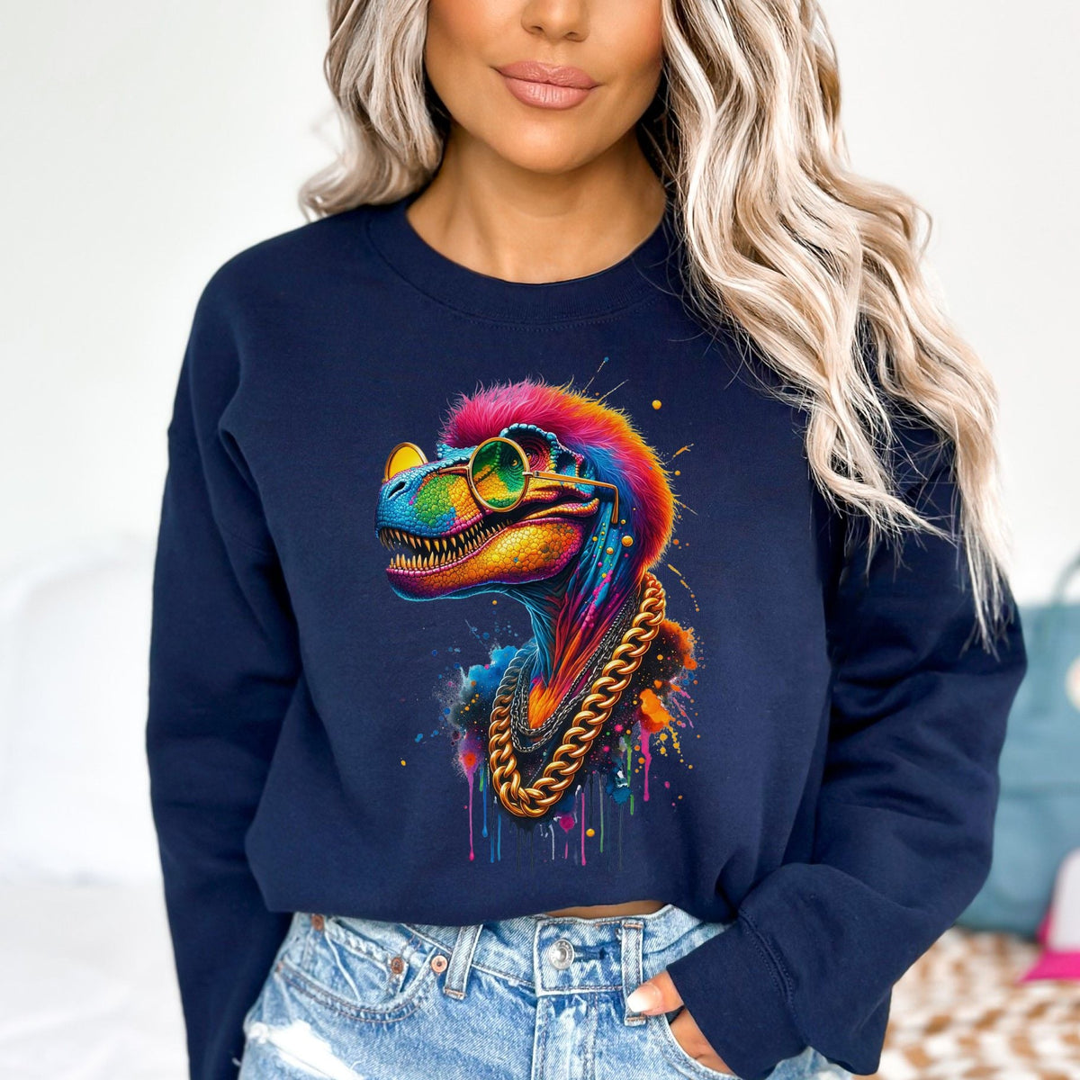 Tyrannosaurus Rex (T-Rex) in hip style Color Splash Unisex product image 2