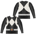Mighty Morphin Power Rangers Black Ranger (Front/Back Print) - Men's All-Over Print Long Sleeve