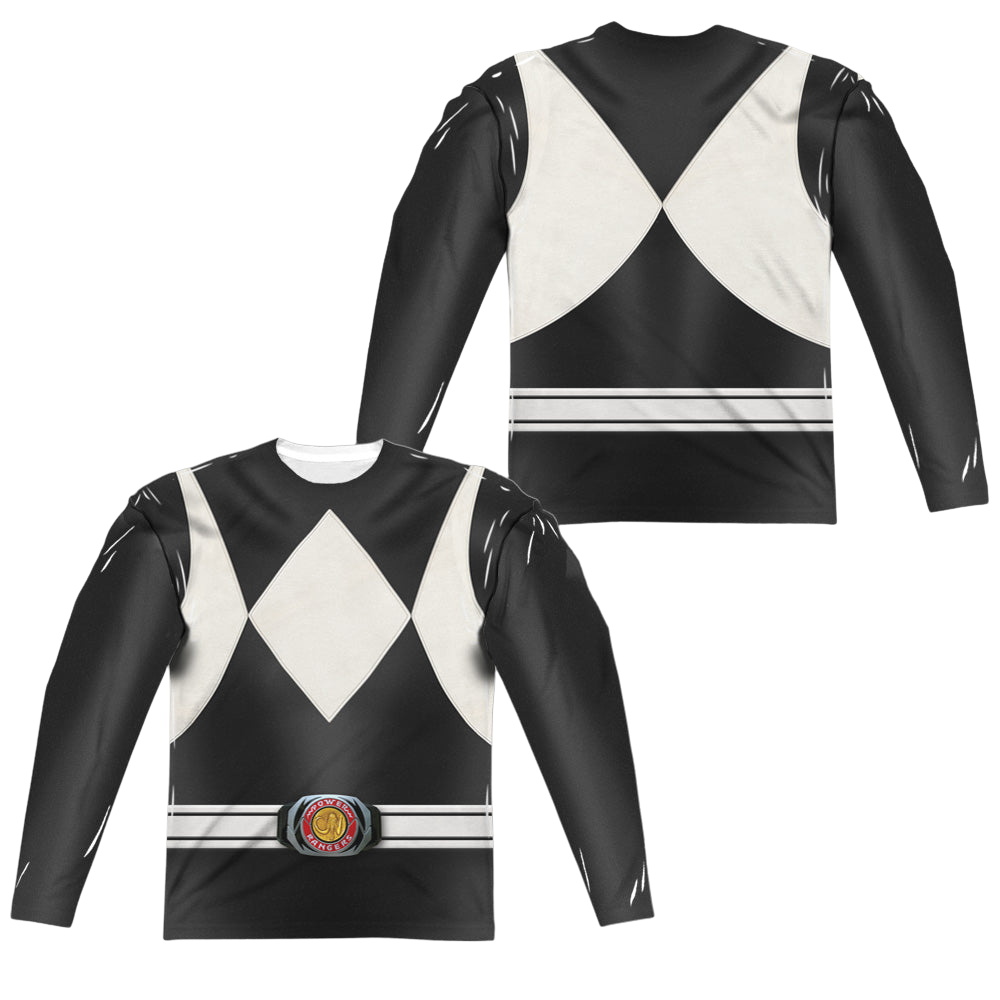 Mighty Morphin Power Rangers Black Ranger (Front/Back Print) - Men's All-Over Print Long Sleeve