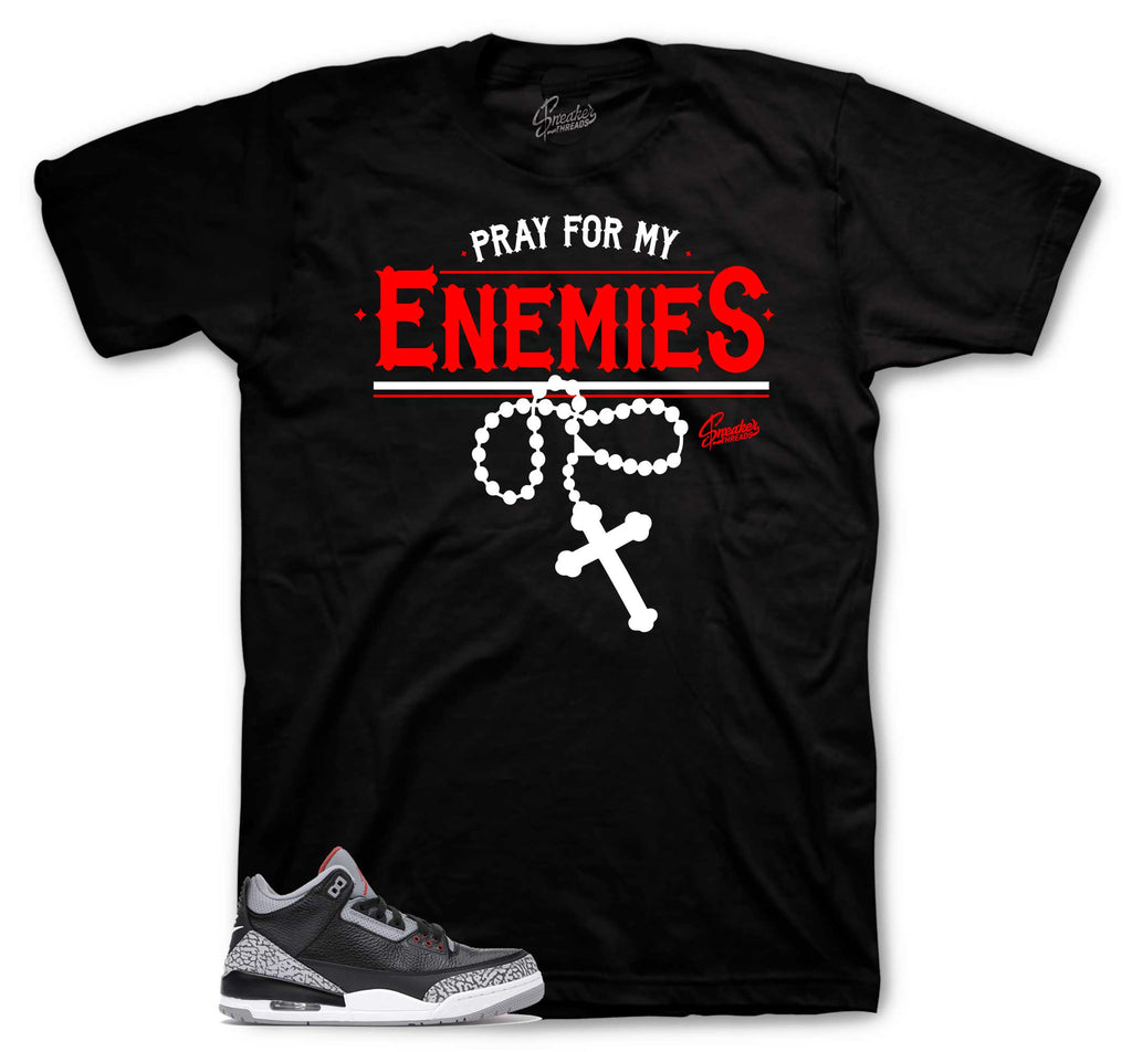 Retro 3 Black Cement Enemies Shirt