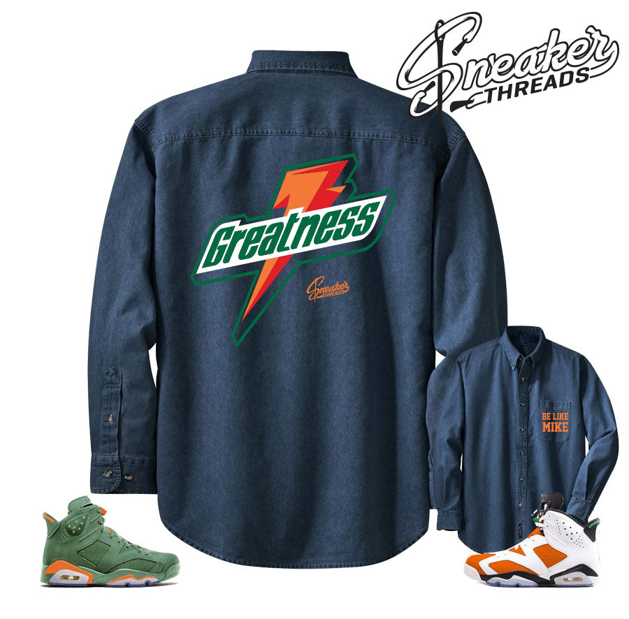 Retro 6 Like Mike Greatness Denim Shirt