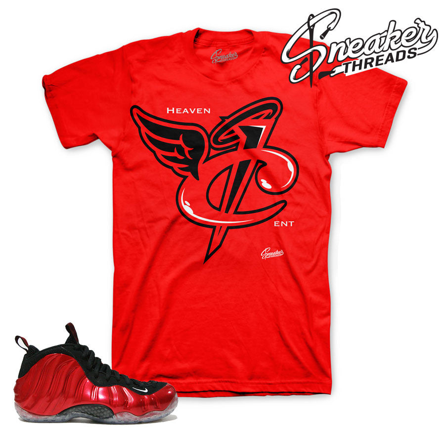 Foamposite Metallic Red Heaven Cent Shirt