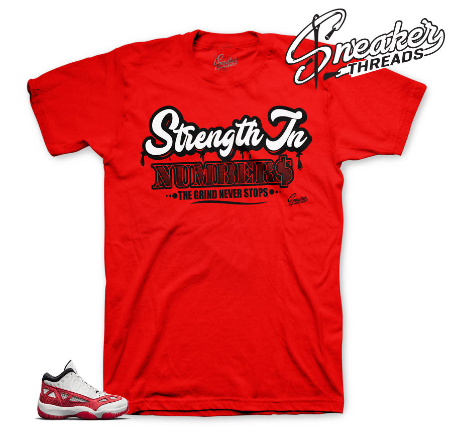 Retro 11 Fire Red Strength in Numbers Shirt