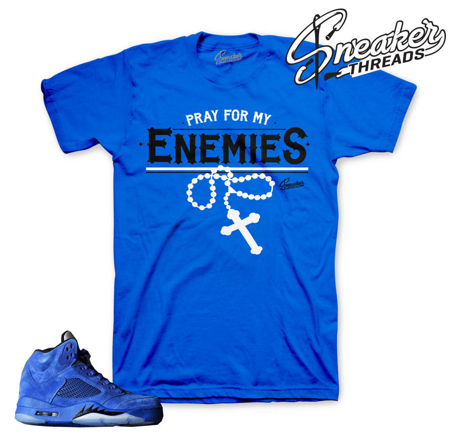 Retro 5 Blue Suede Enemies Shirt