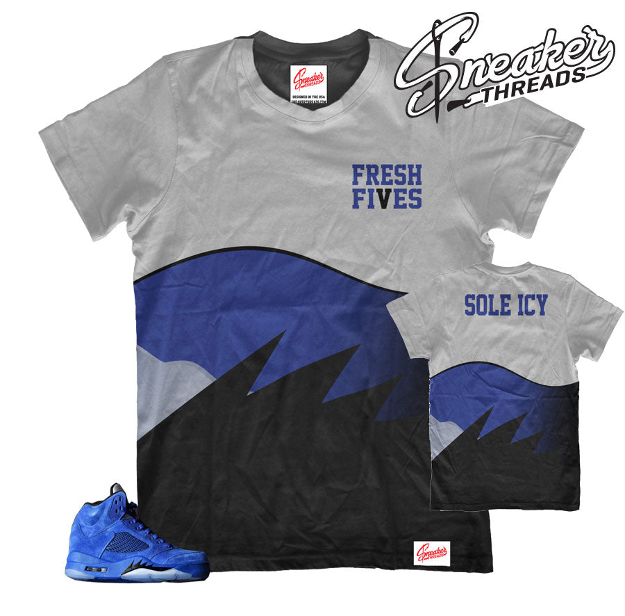 Retro 5 Blue Suede All Over Shirt