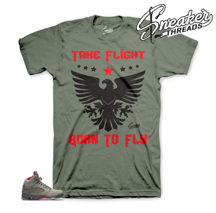 Retro 5 Camo Born To Fly Shirt