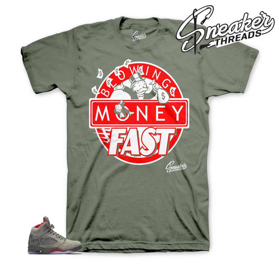 Retro 5 Camo Blowing Money Fast Shirt