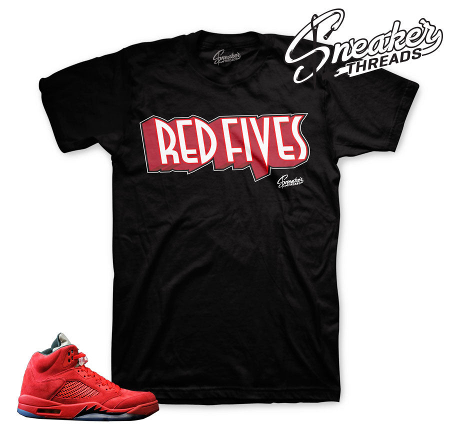 Retro 5 Red Suede Fives Shirt