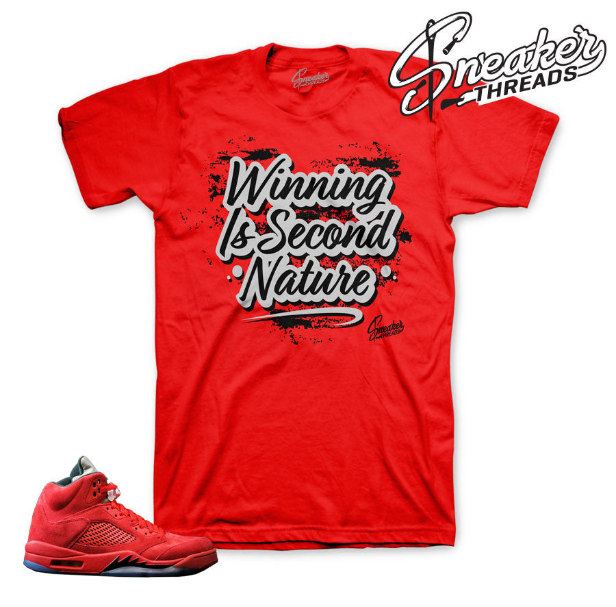 Retro 5 Red Second Nature Shirt