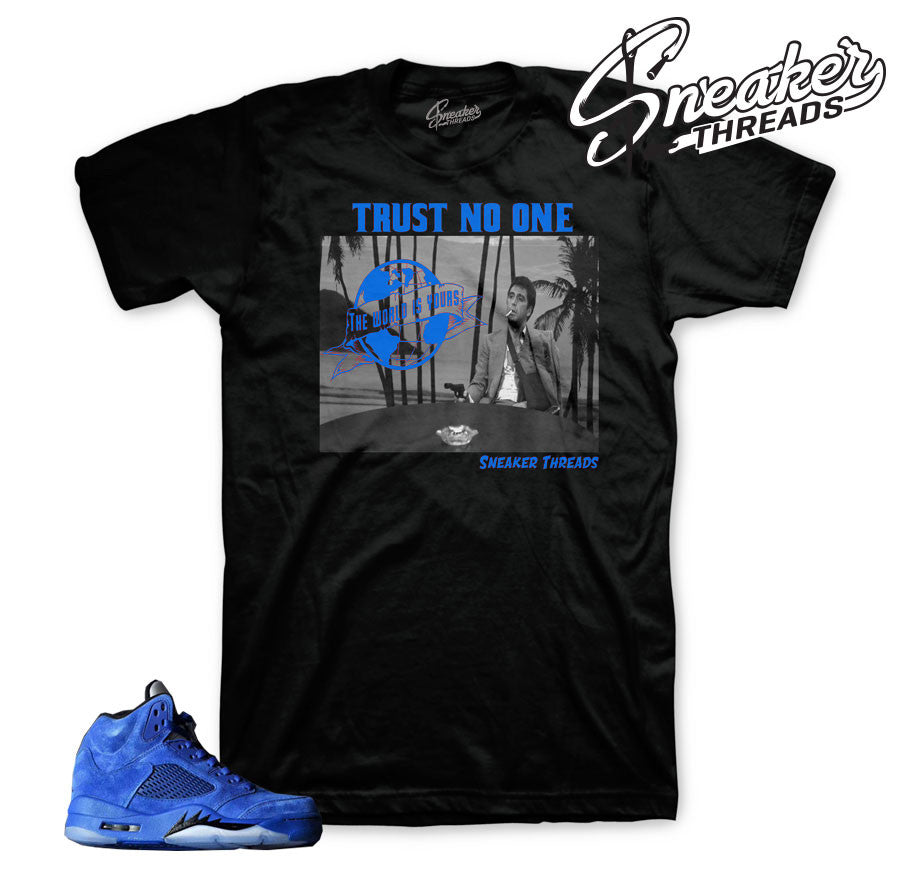 Retro 5 Blue Suede Trust Tony Shirt