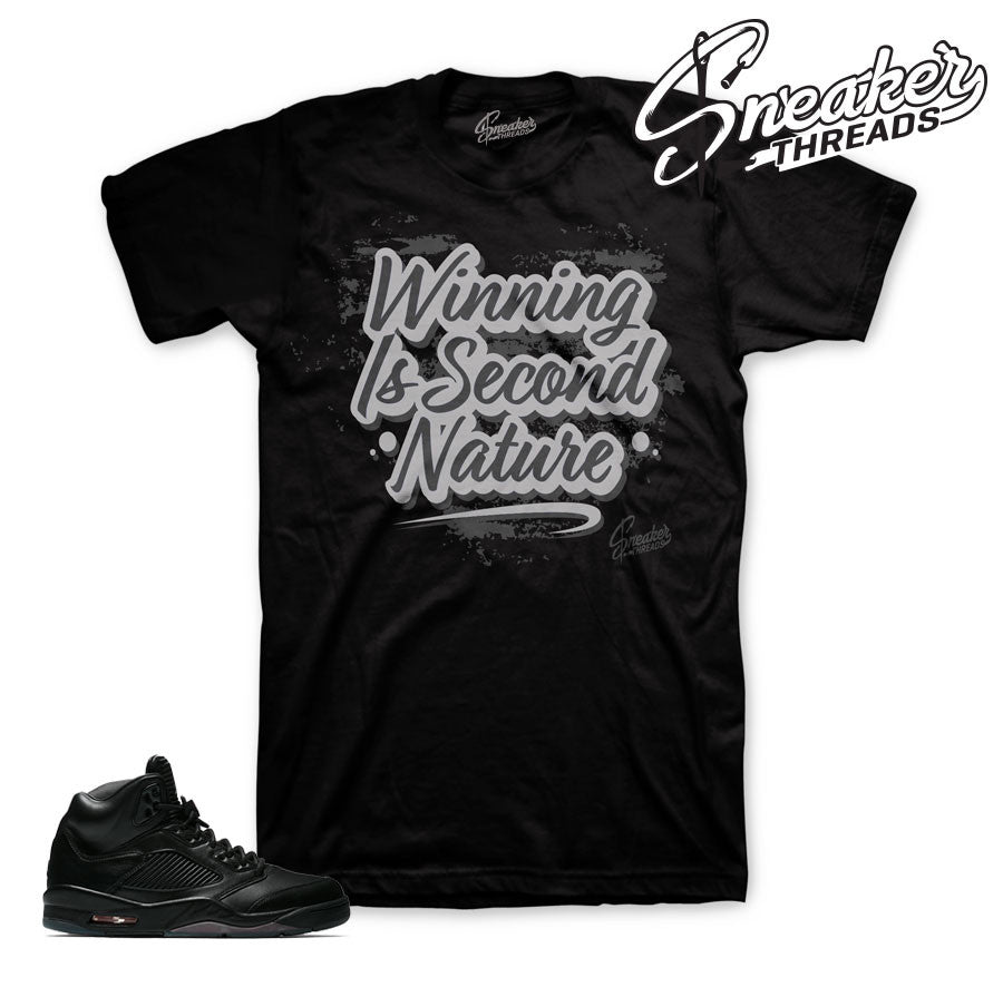 Retro 5 Triple Black Second Nature Shirt