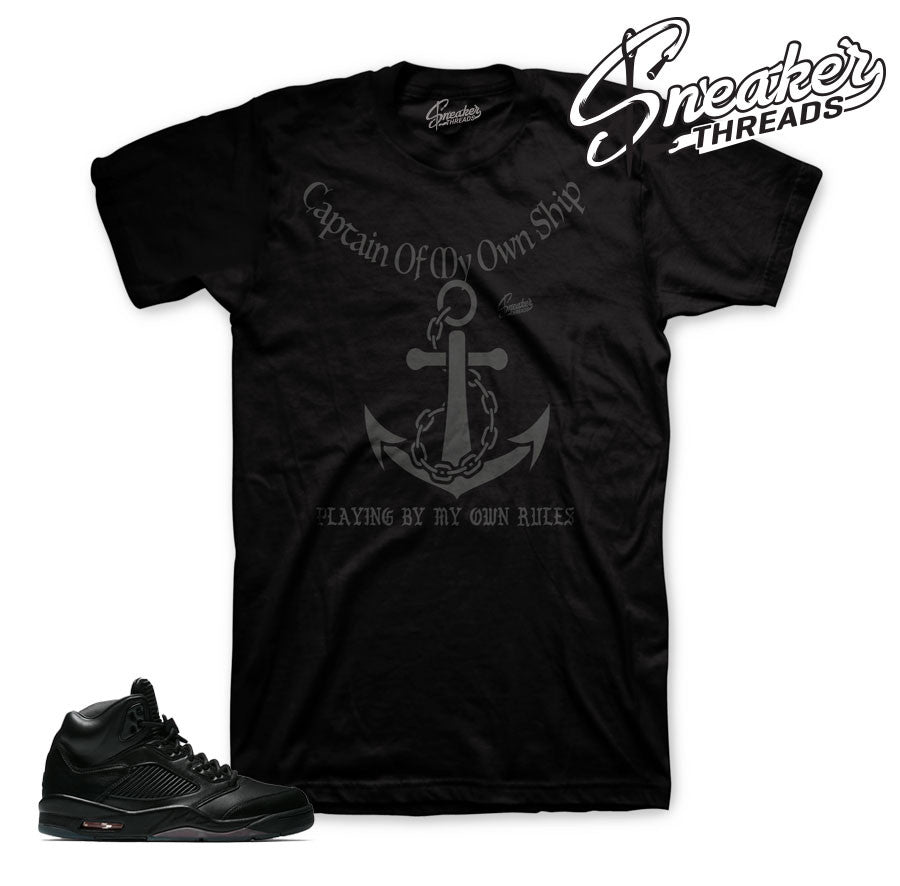Retro 5 Triple Black My Rules Shirt