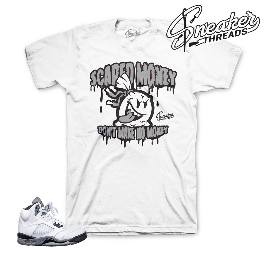 Retro 5 Cement Scared Money Shirt