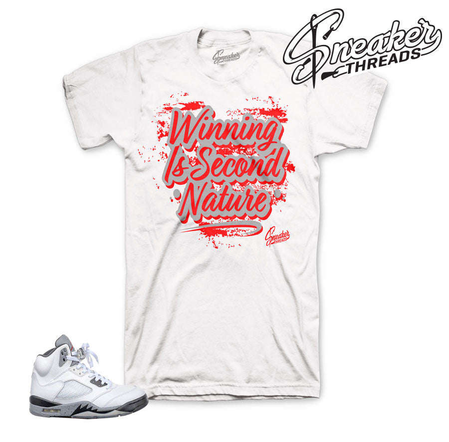 Retro 5 Cement Second Nature Shirt