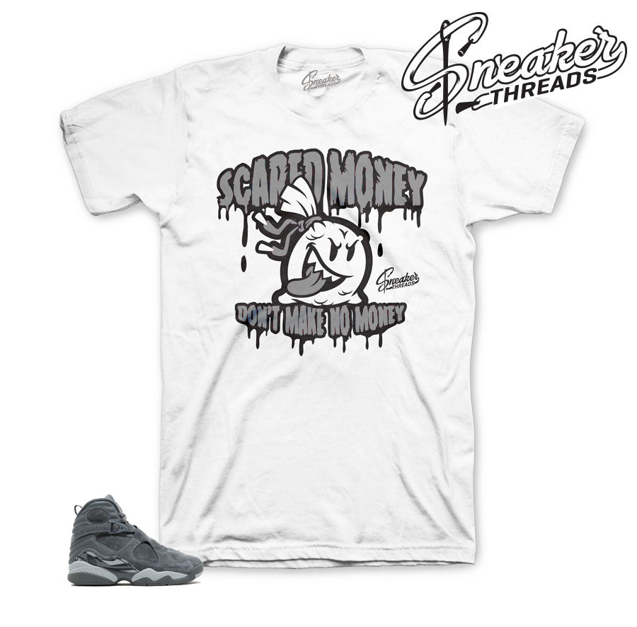 Retro 8 Cool Grey Scared Money Shirt