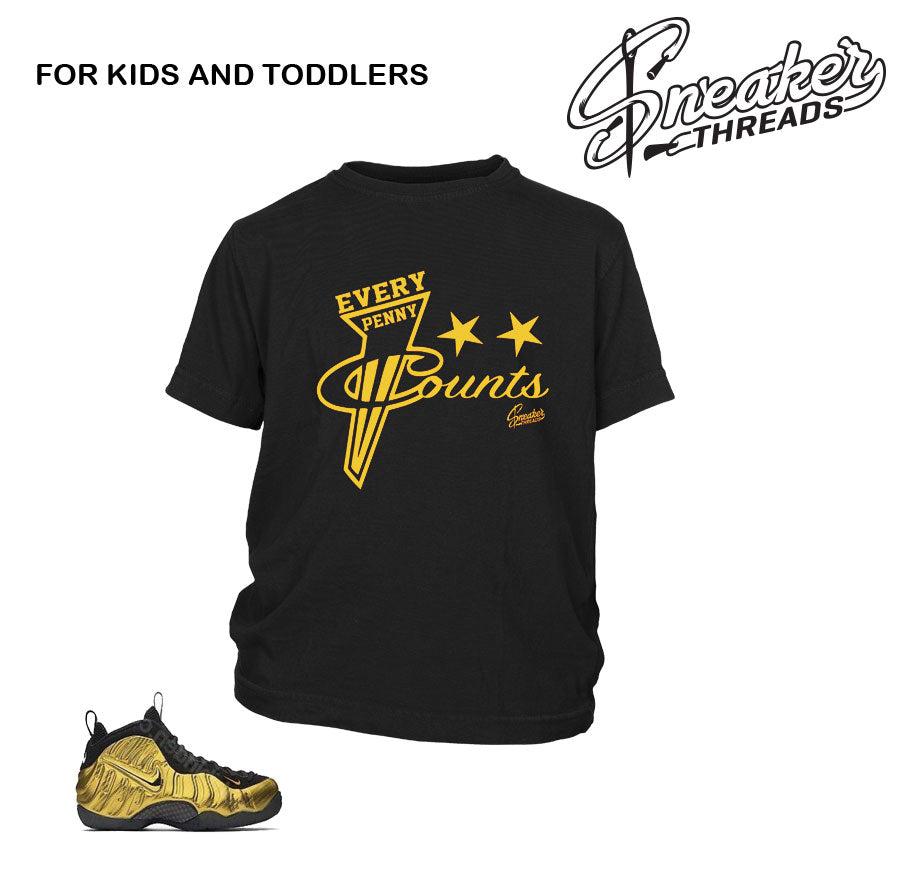 Kids Foamposite Metallic Gold Every Penny Shirt