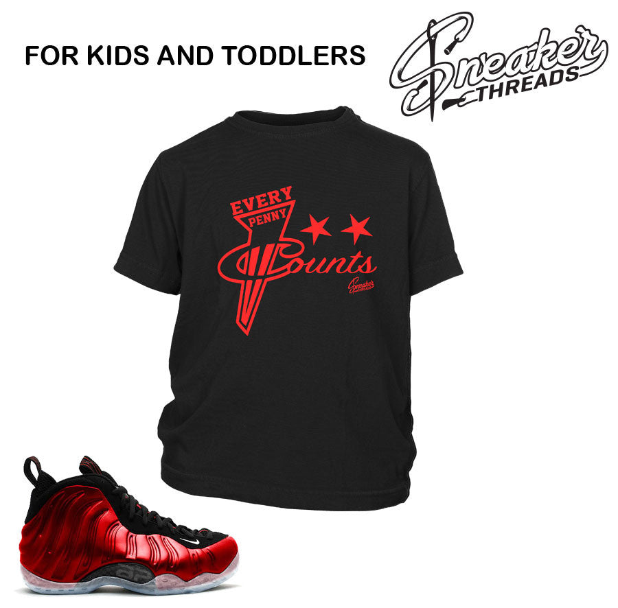 Kids Foamposite Metallic Red Every Penny Shirt