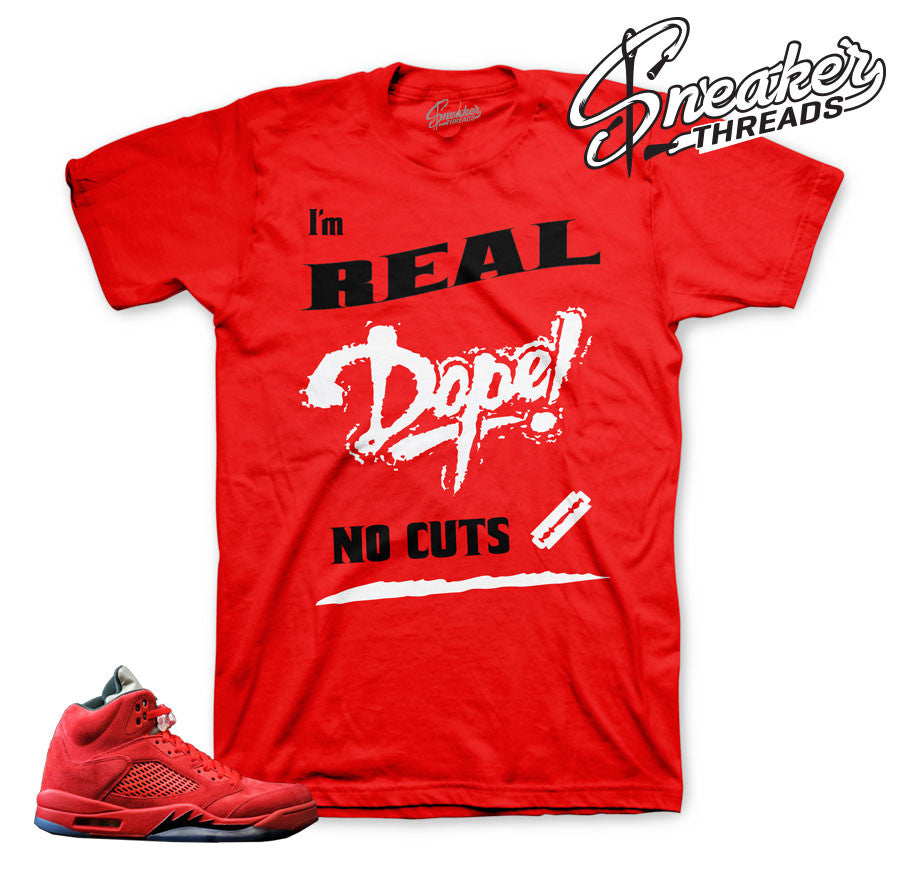 Retro 5 Red Suede No Cuts Shirt