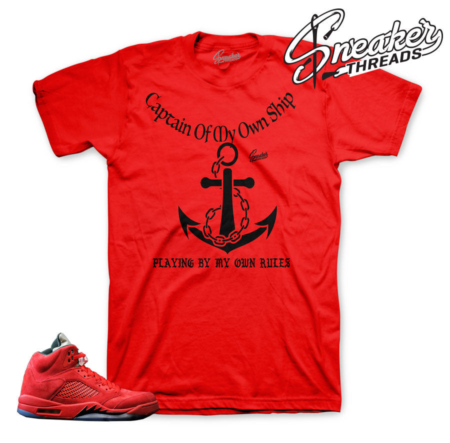 Retro 5 Red Suede My Rules Shirt